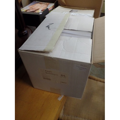 207 - LARGE BOX OF WHITE ENVELOPES [ORIGINALLY 1000-NOW ALMOST FULL] EAGLE-MERLIN. 110 X 220MM. NON-WINDOW... 