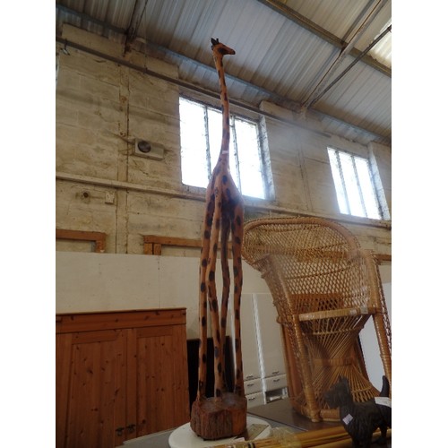 303 - VERY TALL WOODEN GIRAFFE NAMED HENRY! APPROX 140CM TALL.