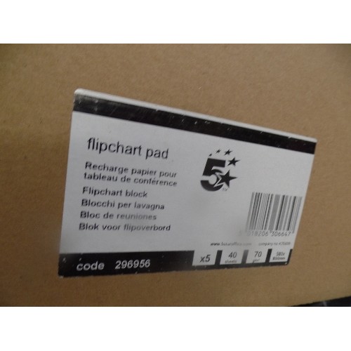 309 - A1 FLIPCHART PADS/BLOCK. 5 X 40 SHEETS. NEW.