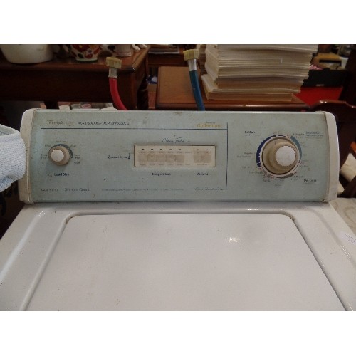 347 - FABULOUS RETRO WHIRLPOOL GOLD 'ULTIMATE CARE II AMERICAN COLLECTION' WASHING MACHINE. LARGE TOP-LOAD... 