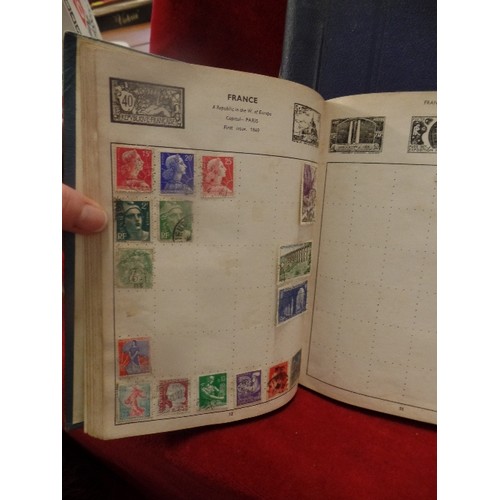 192 - 2 STAMP STOCK BOOKS, AND 2 STAMP ALBUMS. CONTAINING QUANTITY OF STAMPS.