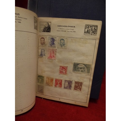 192 - 2 STAMP STOCK BOOKS, AND 2 STAMP ALBUMS. CONTAINING QUANTITY OF STAMPS.