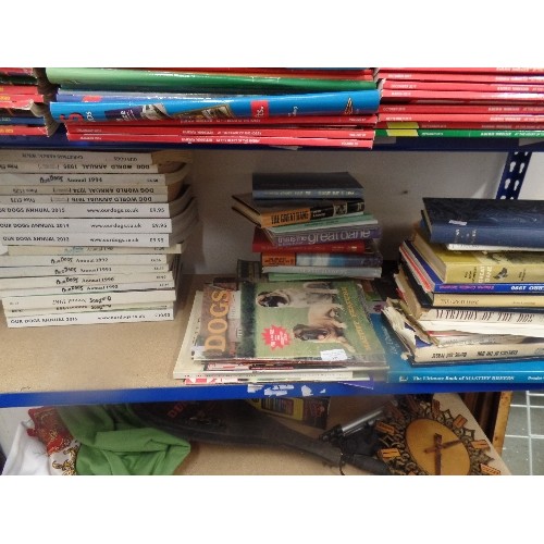 370 - QUANTITY OF DOG MAGAZINES AND BOOKS - OUR DOGS ANNUALS, BOOKS ON MASTIFFS AND GREAT DANES ETC