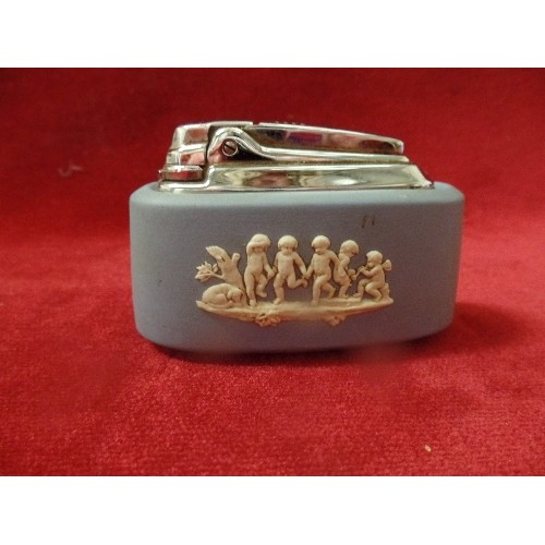 8 - WEDGEWOOD BLUE JASPERWARE  RONSON TABLE LIGHTER