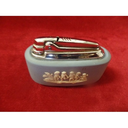 8 - WEDGEWOOD BLUE JASPERWARE  RONSON TABLE LIGHTER