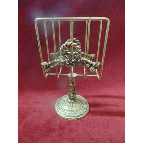 9 - LOVELY DECORATIVE BRASS LETTER RACK