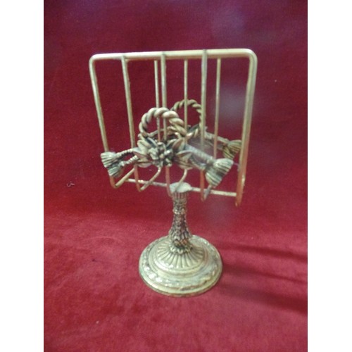 9 - LOVELY DECORATIVE BRASS LETTER RACK