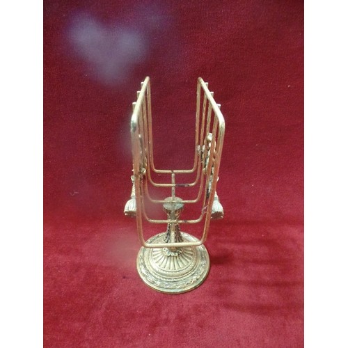 9 - LOVELY DECORATIVE BRASS LETTER RACK