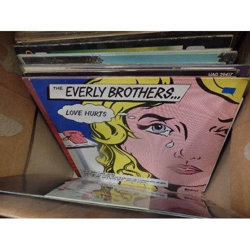 352 - BOX OF VINTAGE LP RECORDS. INC PAUL McCARTNEY, EVERLY BROS, EAGLES, VAN MORRISON, BEATLES ETC.