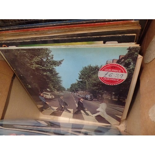 352 - BOX OF VINTAGE LP RECORDS. INC PAUL McCARTNEY, EVERLY BROS, EAGLES, VAN MORRISON, BEATLES ETC.