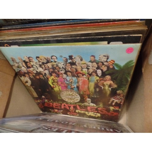 352 - BOX OF VINTAGE LP RECORDS. INC PAUL McCARTNEY, EVERLY BROS, EAGLES, VAN MORRISON, BEATLES ETC.