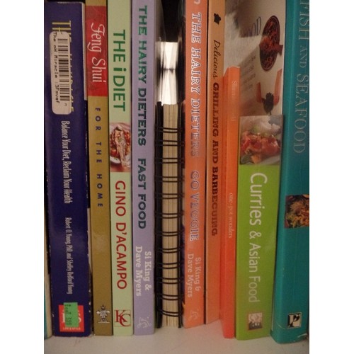 383 - CUBE OF COOKERY BOOKS - MRS BEETON'S EVERYDAY COOKERY, JAMIE OLIVER ETC