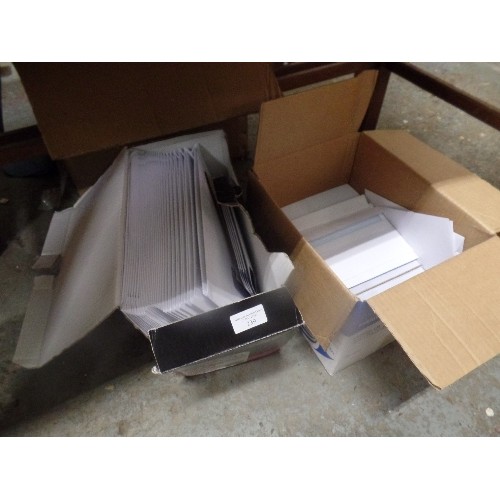 239 - 2 PART-USED BOXES OF ENVELOPES. WHITE C4 WITH WINDOWS, ALSO WHITE DL SELF-SEAL.