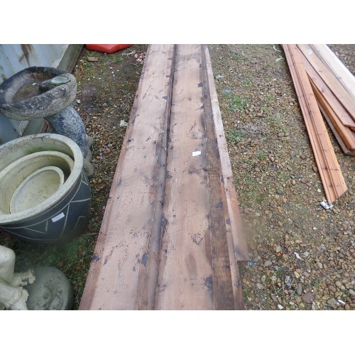 400 - 10 LENGTHS OF WOODEN FLOORING 7 INCHES WIDE ODD LENGTHS SOME 4M AND SMALLER LENGTHS - BELIEVED TO BE... 