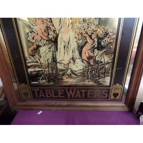 134A - VINTAGE SCHWEPPES TABLE WATERS ART NOVEAU STYLE MIRROR WITH VENUS AND CHERUBS