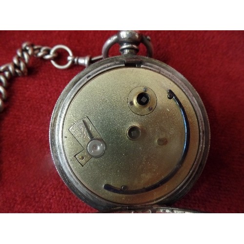 41 - A 19TH CENTURY SILVER CASED POCKET WATCH WITH SECONDS DIAL, GILT HANDS WITH ROMAN NUMERALS, INNER CO... 