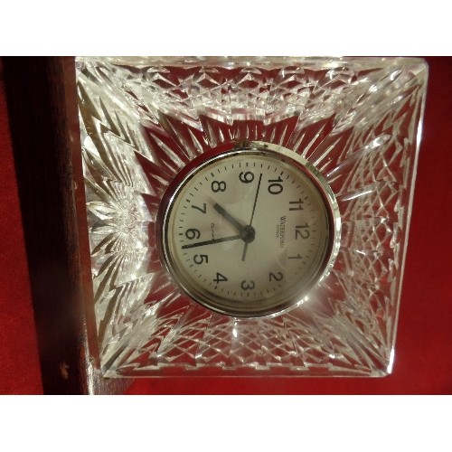 6 - A WATERFORD CRYSTAL CLOCK WITH QUARTZ MOVEMENT