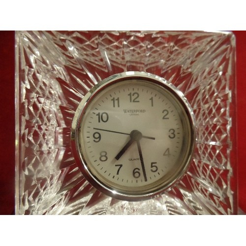 6 - A WATERFORD CRYSTAL CLOCK WITH QUARTZ MOVEMENT