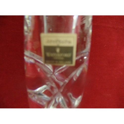 7 - A MODERNIST STYLE WATERFORD CRYSTAL STEM VASE BY JOHN ROCHA. ETCHED MARK & PAPER LABEL - 28CM