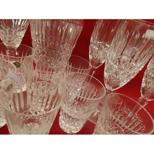 281 - GOOD SET OF WATERFORD CRYSTAL DRINKING GLASSES, TRAMORE PATTERN, INCLUDING A DECANTER, 4 CLARET, 4 W... 