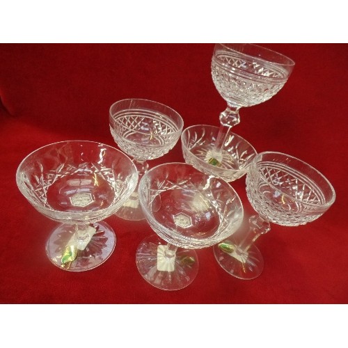 285 - SET OF 4 WATERFORD CRYSTAL CHAMPAGNE SAUCERS, 