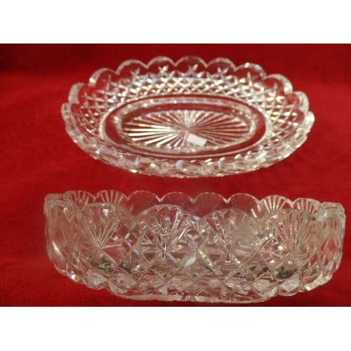 287 - FOUR PIECES OF WATERFORD CRYSTAL INCLUDING TWO BOWLS, A CREAM JUG AND A CLOCK - ALL MARKED