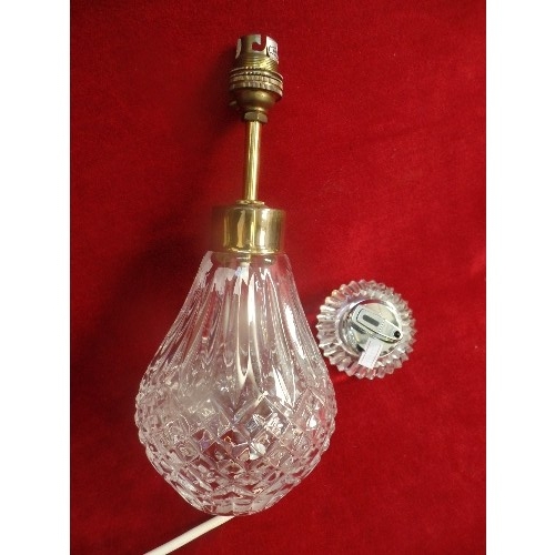 291 - A CRYSTAL TABLE LAMP AND A CRYSTAL LIGHTER