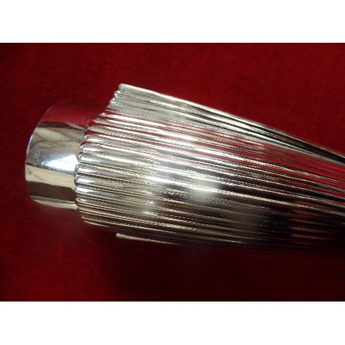 238 - PAIR OF CHROME PLATED ART DECO VASES, THE BASES MARKED 