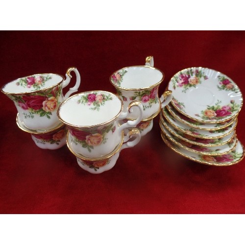 232 - ROYAL ALBERT OLD COUNTRY ROSES COFFEE SET WITH COFFEE POT, CREAM AND SUGAR,