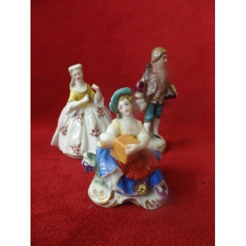 12 - COLLECTION OF SEVEN 19TH CENTURY AND EARLY 20TH CENTURY CONTINENTAL PORCELAIN FIGURES. INCLUDING A P... 