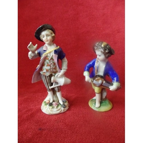 12 - COLLECTION OF SEVEN 19TH CENTURY AND EARLY 20TH CENTURY CONTINENTAL PORCELAIN FIGURES. INCLUDING A P... 