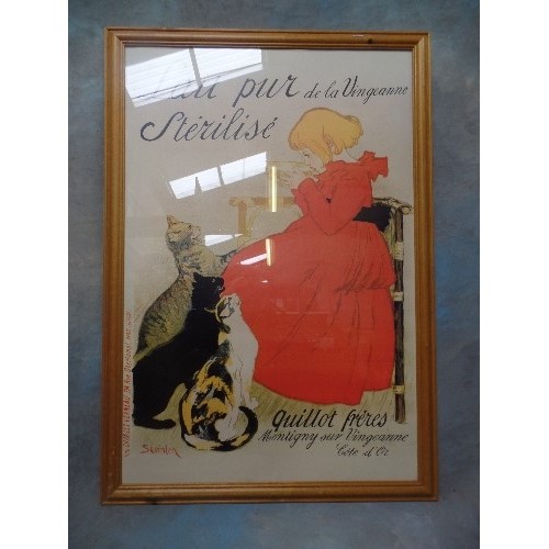 204A - A VERY LARGE REPRODUCTION OF A FRENCH ART NOUVEAU ADVERTISING POSTER BY THEOPHILE ALEXANDER STEINLEN... 