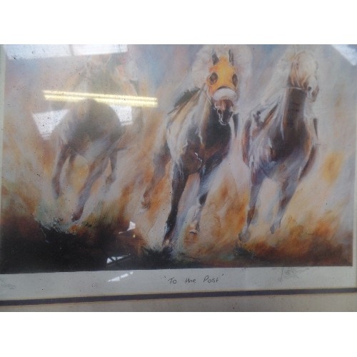 129 - FIVE HORSE RACING THEMED PRINTS INCLUDING 