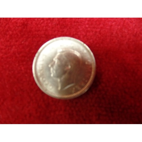 94A - A SILVER SIXPENCE IN PLASTIC CASE NEAR MINT 1945