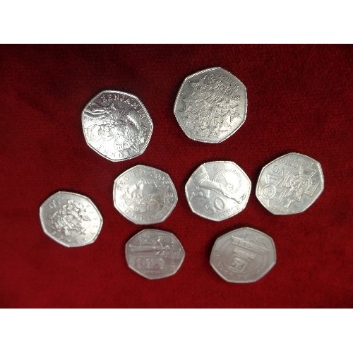 97 - 8 COLLECTORS 50P PIECES, BENJAMIN BUNNY, EU 1998, VC, VC, OLYMPICS, VOTES FOR WOMEN,