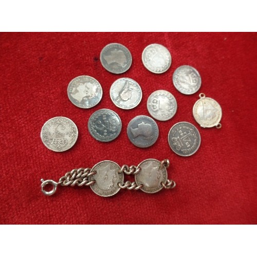 98 - SILVER COIN BRACELET MADE FROM VICTORIAN 3D PIECES