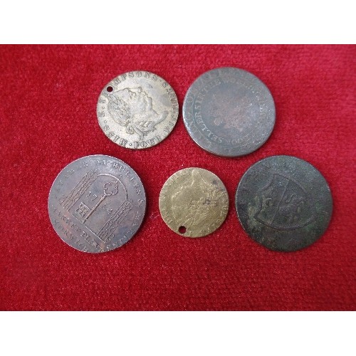 94C - 3 EARLY COPPER TOKENS. BULLEN AND MARTIN NORWICH 1704, J,LACKINGTON 1794 CHEAPEST BOOK SELLERS IN TH... 