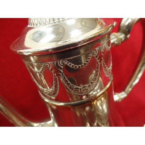 210 - A 1920'S FOUR PIECE WMF PLATED TEASET WITH ROSE SWAG DESIGN - ALL WITH WMF MARKS