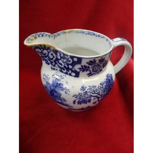 279A - GOOD COLLECTION OF BLUE & WHITE CHINA INC ROYAL DOULTON DICKENS PLATE, ROYAL ALBERT JUG AND BOWL, 2 ... 