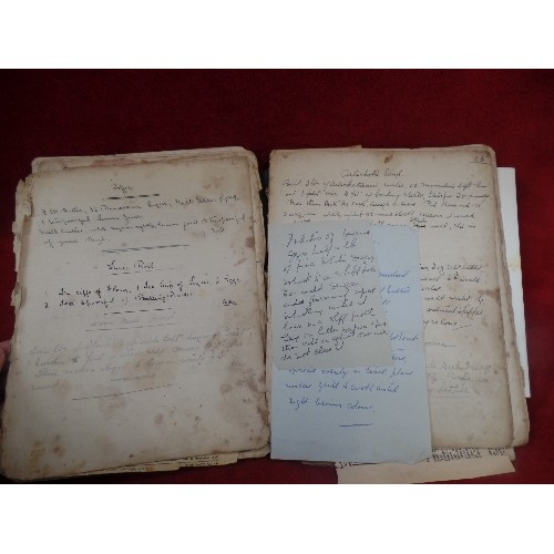 303 - 19TH CENTURY RECIPE BOOK (COMMONPLACE BOOK) AND FAMILY EPHEMERA. THE BOOK WITH MARBLED BOARDS CONTAI... 