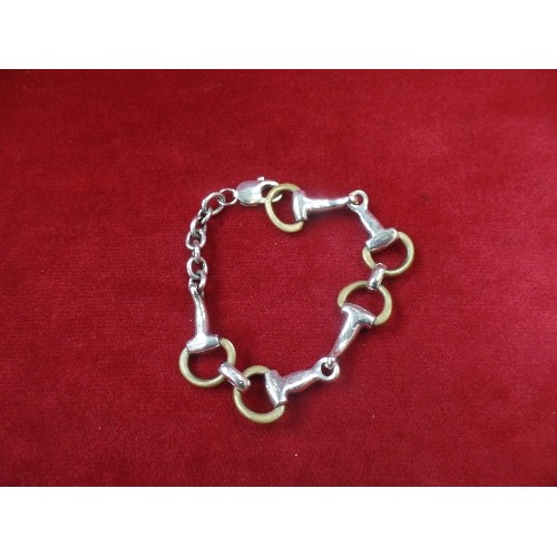 45A - SOMETHING FOR HORSE ENTHUSIASTS. A SOLID SILVER BRACELET IN THE FORM OF BRIDLE BITS
WEIGHT 46.63 GR