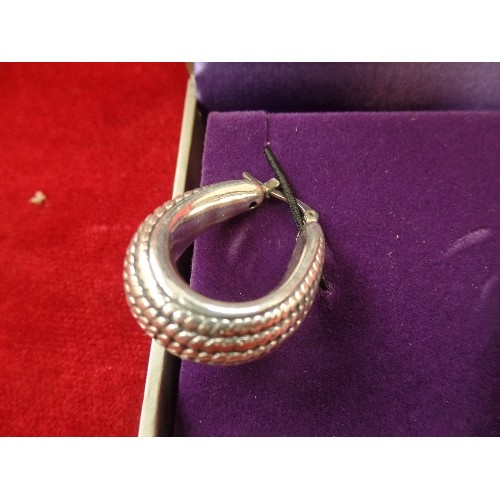 46A - A PAIR OF SOLID SILVER LARGE LOOP EARRINGS PRESENTATION BOX 8.22GR