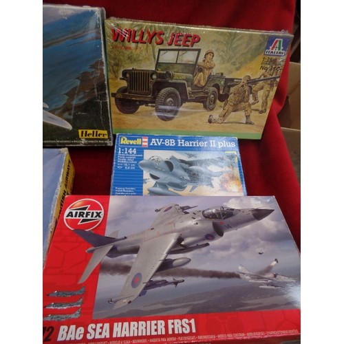 192A - COLLECTION OF VINTAGE MODEL AEROPLANE/OTHER, KITS, AIRFIX SPITFIRE & HARRIER, PLAYFIX BRITISH AIRWAY... 