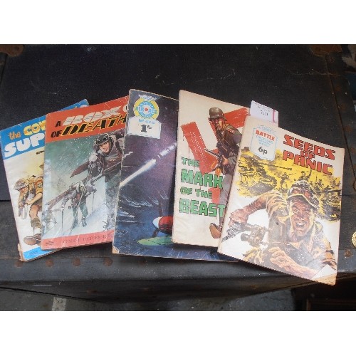 310 - 5 X 1970'S ACTION COMIC BOOKS INCLUDING WAR PICTURE LIBRARY 1971, BATTLE PICTURE LIBRARY 1972, AIR A... 