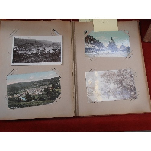 319 - TWO EDWARDIAN POSTCARD ALBUMS. INCLUDES A FEW REAL PHOTOGRAPHIC - WINDMILL AT BARKING, TIVERTON DEVO... 