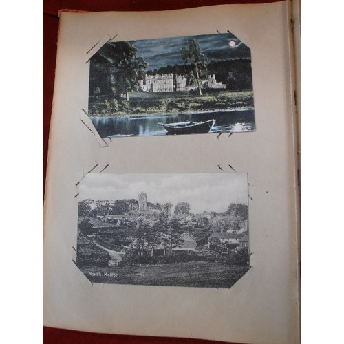 319 - TWO EDWARDIAN POSTCARD ALBUMS. INCLUDES A FEW REAL PHOTOGRAPHIC - WINDMILL AT BARKING, TIVERTON DEVO... 