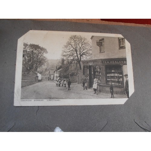 319 - TWO EDWARDIAN POSTCARD ALBUMS. INCLUDES A FEW REAL PHOTOGRAPHIC - WINDMILL AT BARKING, TIVERTON DEVO... 