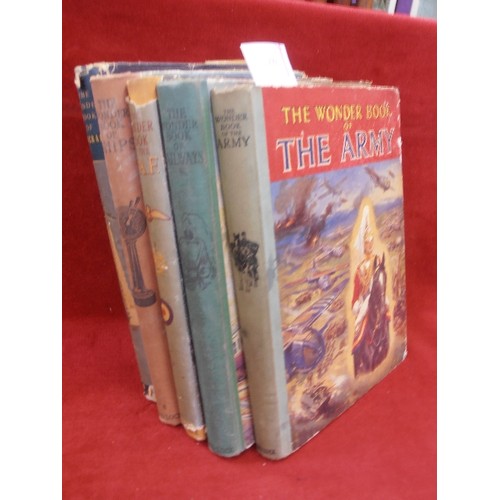 309 - 5 X 1950's WONDER BOOKS PUBLISHED BY WARD LOCK & CO. INCLUDES WONDER BOOK OF :- RAILWAYS; THE ARMY; ... 