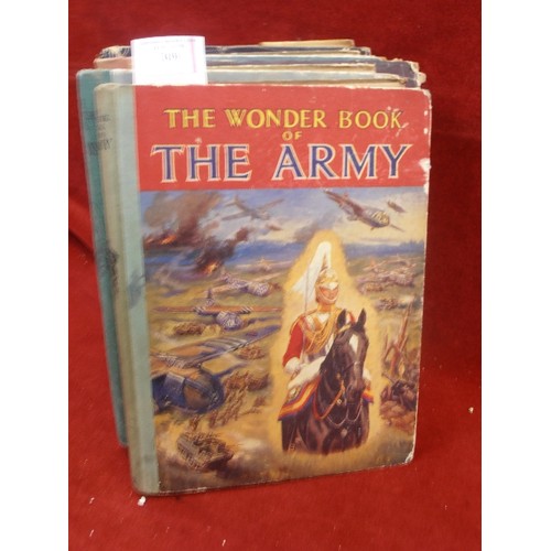 309 - 5 X 1950's WONDER BOOKS PUBLISHED BY WARD LOCK & CO. INCLUDES WONDER BOOK OF :- RAILWAYS; THE ARMY; ... 