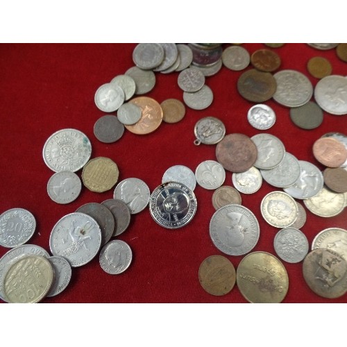 94B - BOX OF MIXED BRITISH COINS VARIOUS VALUES AND DATES